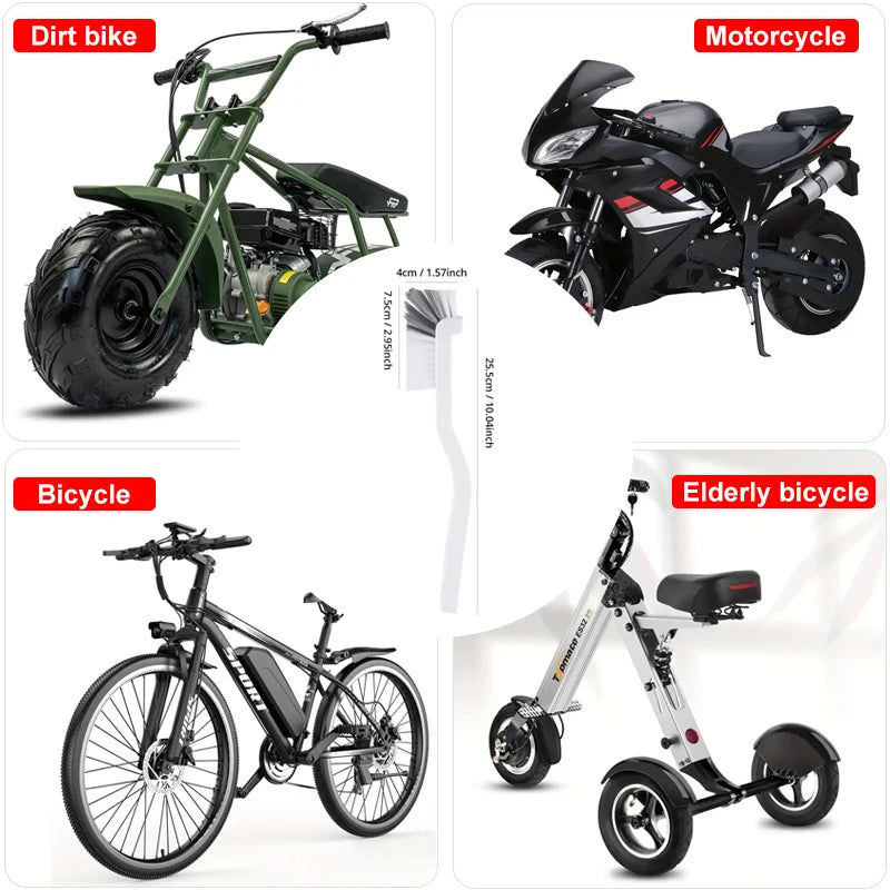 Japanese Sink & Motorcycle Cleaning Brush - Long Handle Elbow Design for Tail Holes & Crevices