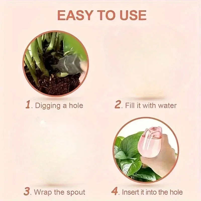 Pink Tulip Plant Watering Balls Suitable for Indoor Outdoor Plants, Automatic Plant Drippers, Automatic Watering Gardening Tools